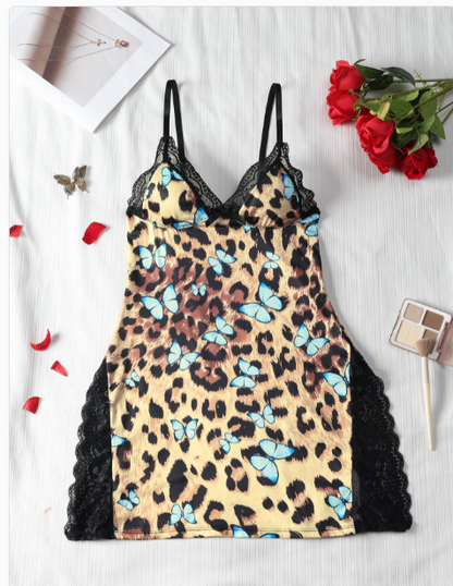 Nuisette Babydoll Dentelle Fendue — Col V Plongeant