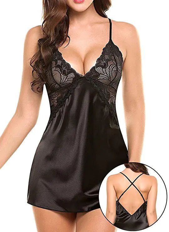 Nuisette Sexy Dos Nu - Séduction Audacieuse - Lingerie Sexy Femme | nuisette Dentelle variant_option1 variant_option2 | Desir Intense