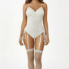 Body Corset Gainant & Porte-Jarretelles Amovible — Blanc - Lingerie Sexy Femme | Lingerie Dentelle variant_option1 variant_option2 | Desir Intense