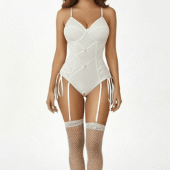 Body Corset Gainant & Porte-Jarretelles Amovible — Blanc - Lingerie Sexy Femme | Lingerie Dentelle variant_option1 variant_option2 | Desir Intense