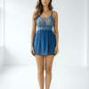Nuisette Babydoll Dentelle & Mesh — Bleu Nuit - Lingerie Sexy Femme | nuisette Dentelle variant_option1 variant_option2 | Desir Intense