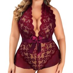 Accueil Body Dentelle Grande Taille Halter — Bordeaux – Desir Intense