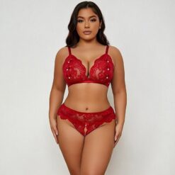 Ensemble Dentelle Transparente Grande Taille — Bordeaux - Lingerie Sexy Femme | Dentelle variant_option1 variant_option2 | Desir Intense