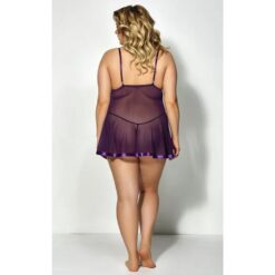nuisette violette grande taille arriere.jpg Plus Size Lingerie Grande Taille - Sensualité & Confort - Lingerie Sexy Femme | nuisette Dentelle variant_option1 variant_option2 | Desir Intense